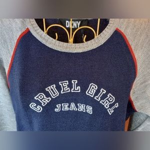 DKNY Cruel Girl Jeans Crop Sweater Size Junior L